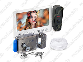 Комплект видеодомофон HDcom W715 и электромеханический замок AX-091